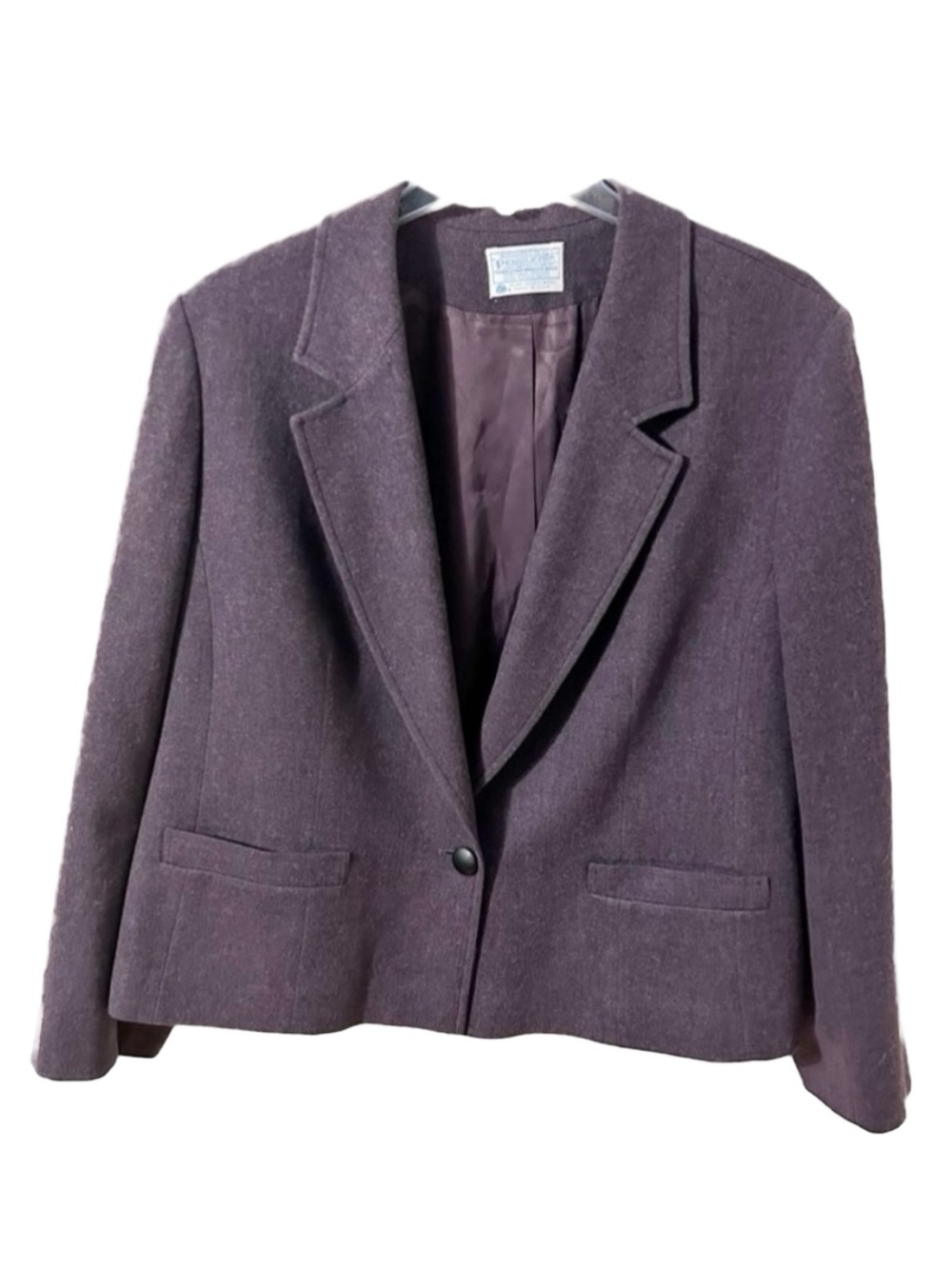 Vintage Pendleton 100% Virgin Wool Blazer Fully Lined Front Pockets Dusty Purple